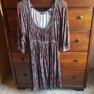 Wide neck peasant dress